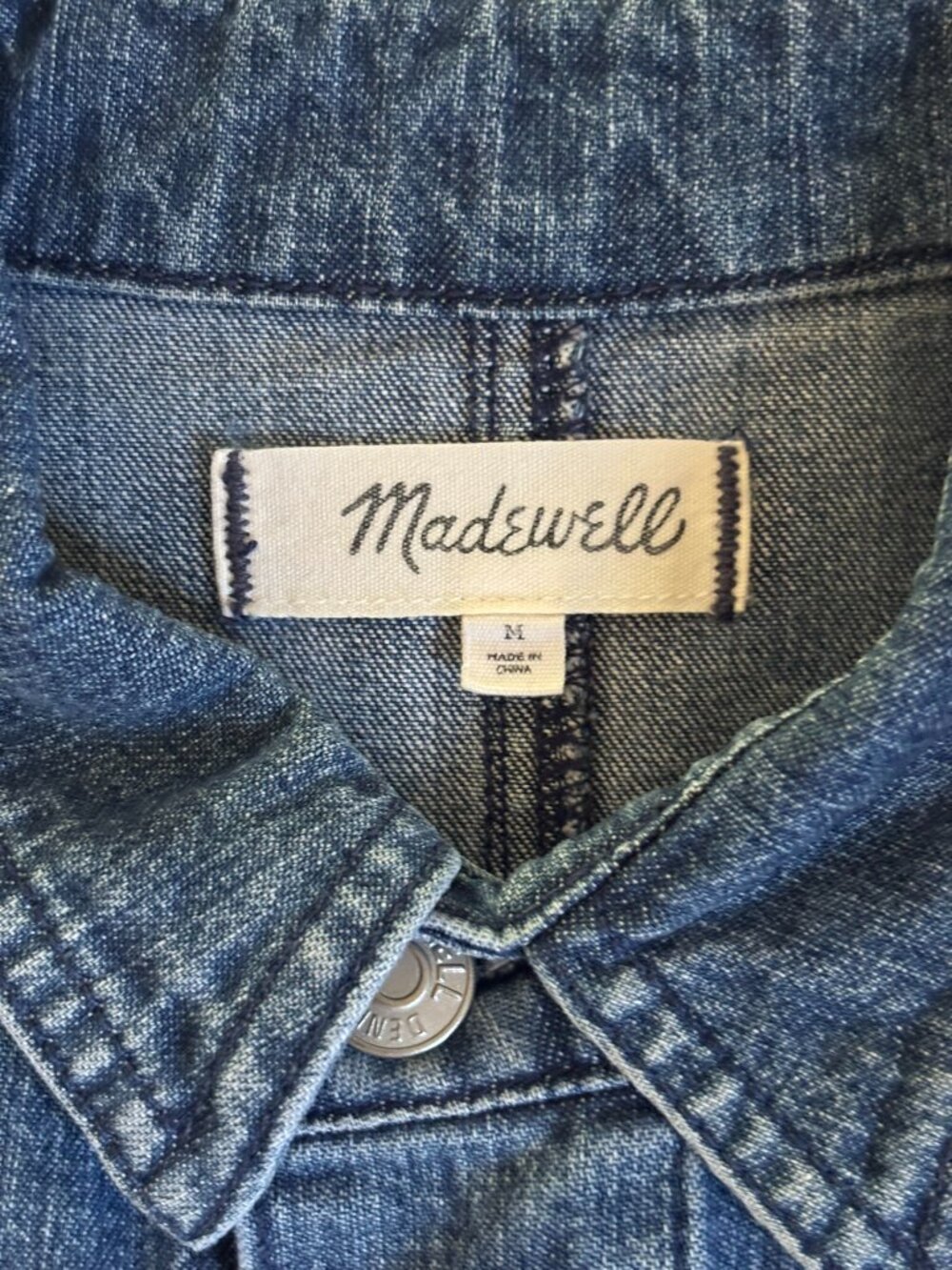 Madewell Denim Patch Pocket Chore Coat MEDIUM women jeans - Picture 6 of 14